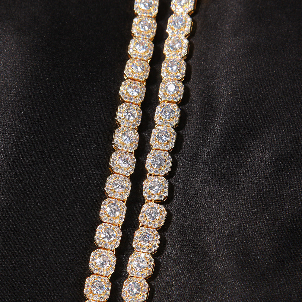 Hip-hop 9mm zircon-encrusted rock candy bracelet