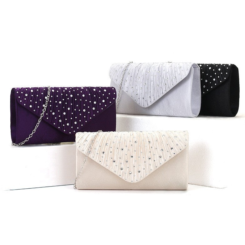 Japanese clutch pleated diamond crossbody bag