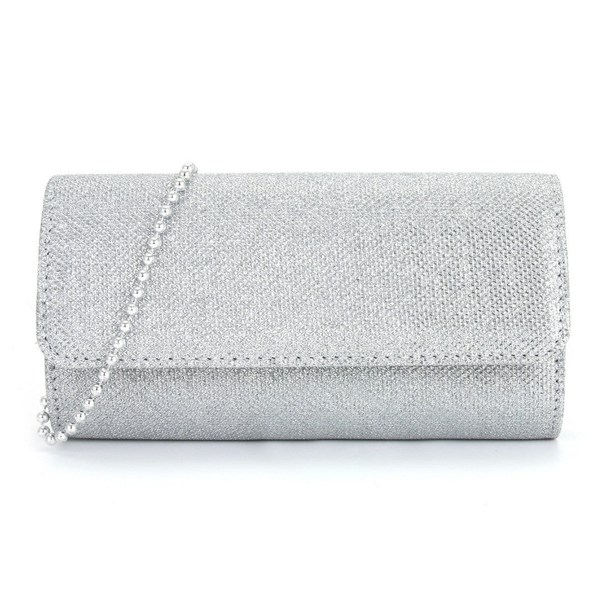 Cross-body underarm single shoulder beaded chain bag