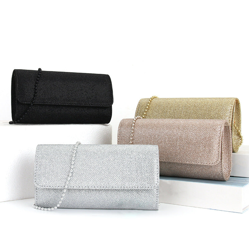 Cross-body underarm single shoulder beaded chain bag